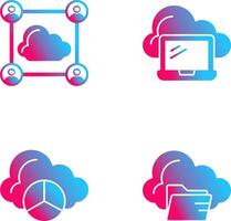 Network and Laptop Icon vector