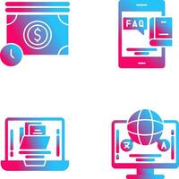 Time is Mony and Faq Icon vector
