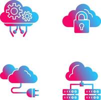 Cloud Comuting and Lock Icon vector