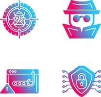 Bug Target and Hacker Icon vector