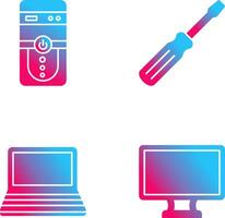 Cpu and Screw driver Icon vector