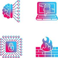 Machine Learning and Hacking Icon vector