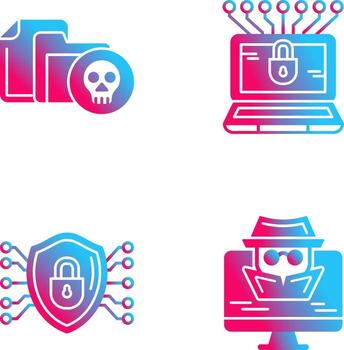 infectado archivo y dinero hackear icono vector
