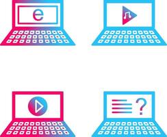 Internet and Play Music Icon vector