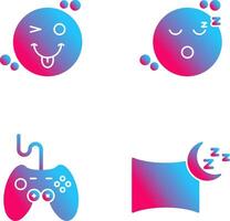Tongue Out and Sleep Icon vector