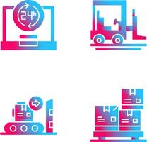 24 hours and forklift Icon vector