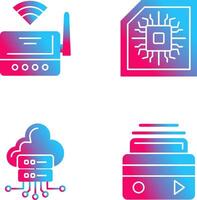 Wifi Router and Chip Icon vector