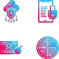 Data Protection and Smart Phone Icon vector