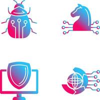 Bug and Trojan Icon vector