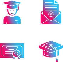 Graduate Student and Rejection Of A Letter Icon vector