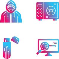 Safe Box and Hacker Icon vector