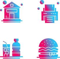 House and Printer Icon vector