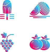 Popsicle and Watermelon Icon vector