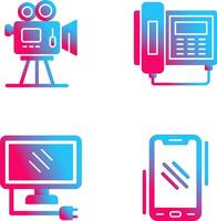 Movie camera and Telephone Icon vector