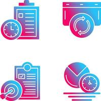 Time Management and Refresh Icon vector