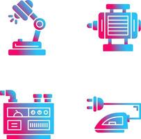 Desk Lamp and ELectric Motor Icon vector