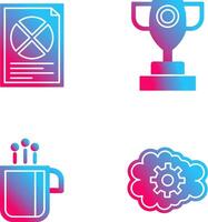 Pie Chart and Trophy Icon vector