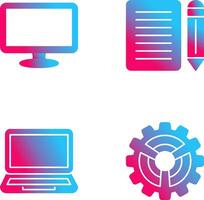 Monitor and Note Icon vector