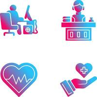 Computer Worker and Office Reception Icon vector