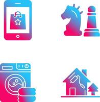 Online Shopping and Chess Piece Icon vector