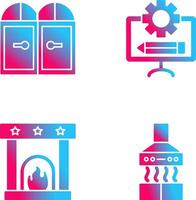 Door and Blueprint Icon vector