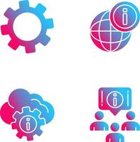 cogwheel and world Icon vector