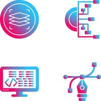 Layers and Flowchart Icon vector