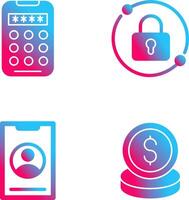 Pin Code and Pad Lock Icon vector