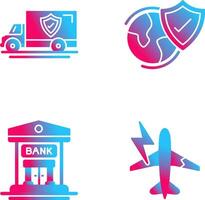 Delivery Truck and Worldwide Security Icon vector