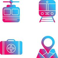 Cable car and Train Icon vector