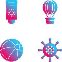 Sun Cream and Hot Air Balloon Icon vector