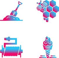 Digging and Honeycomb Icon vector