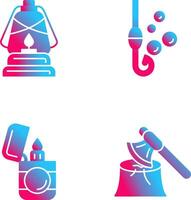 Lantern and Fishing Hook Icon vector