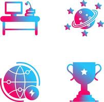 Desktop and Saturn Icon vector