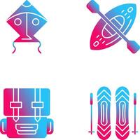 Kite and Kayak Icon vector