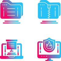 Folder and Compressed Icon vector