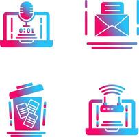 Voice Recorder and Email Icon vector