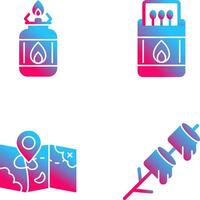 Camping Gas and Matches Icon vector