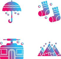 Umbrella and Winter Socks Icon vector