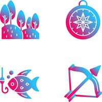 Forest and Compass Icon vector