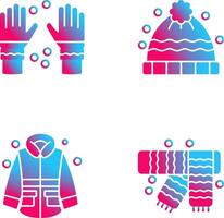 invierno guantes y invierno sombrero icono vector