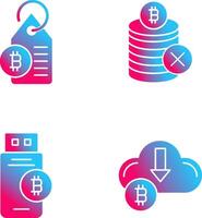 Not Accepted and Bitcoin Label Tag Icon vector