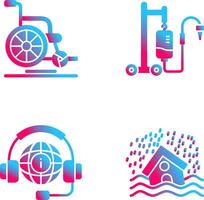 Wheel Chair and Intravenous Icon vector