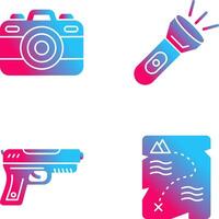 Camera and Flash Light Icon vector