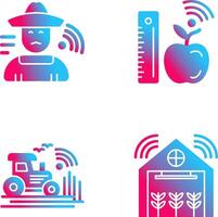 Farmer and Measure and Measure Icon vector