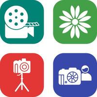 reel and flower Icon vector