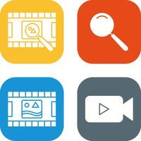 find pictures and magnifier Icon vector