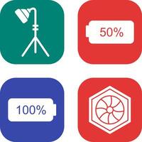 light stand and half battery Icon vector