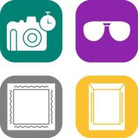 glasses and timer on camera Icon vector