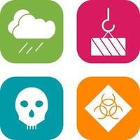 rain and heavy machinery Icon vector